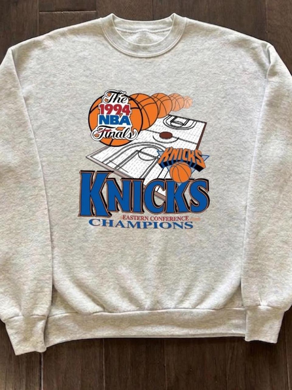 Knicks 1994 NBA Finals Gray Crewneck Sweatshirt